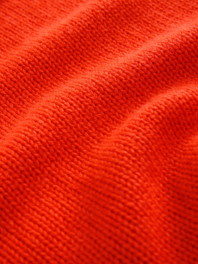 Orange Relaxed Fit Oversized Premium Knitted Jumper with Cashmere - Image 7 of 7