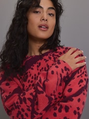 Pink Animal Printed Crew Neck Jumper - Image 1 of 7