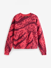 Pink Animal Printed Crew Neck Jumper - Image 5 of 7