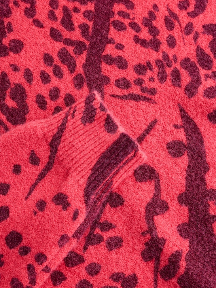 Pink Animal Printed Crew Neck Jumper - Image 7 of 7