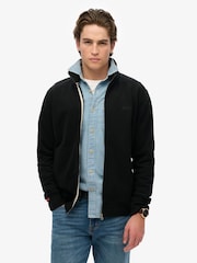 Superdry Black Essential Logo Loose Fit Track Top - Image 1 of 5