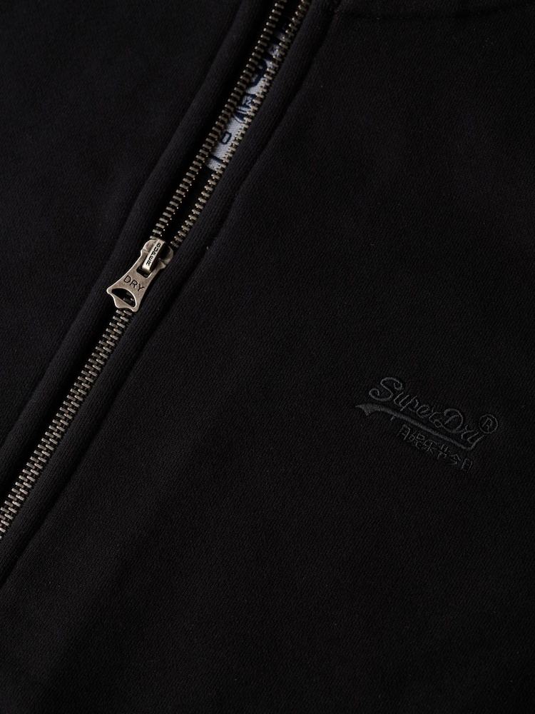 Superdry Black Essential Logo Loose Fit Track Top - Image 5 of 5