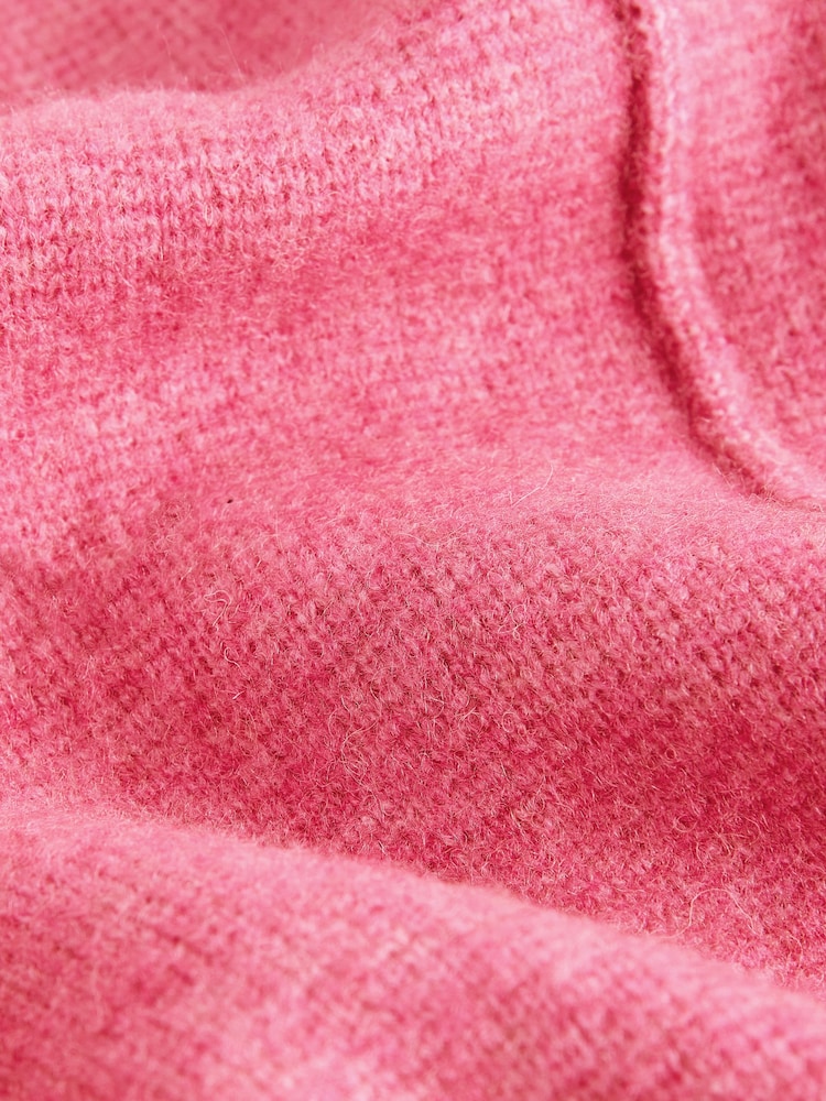 Pink Smart Collared Knitted Blazer Cardigan Jacket with Wool - Image 7 of 7