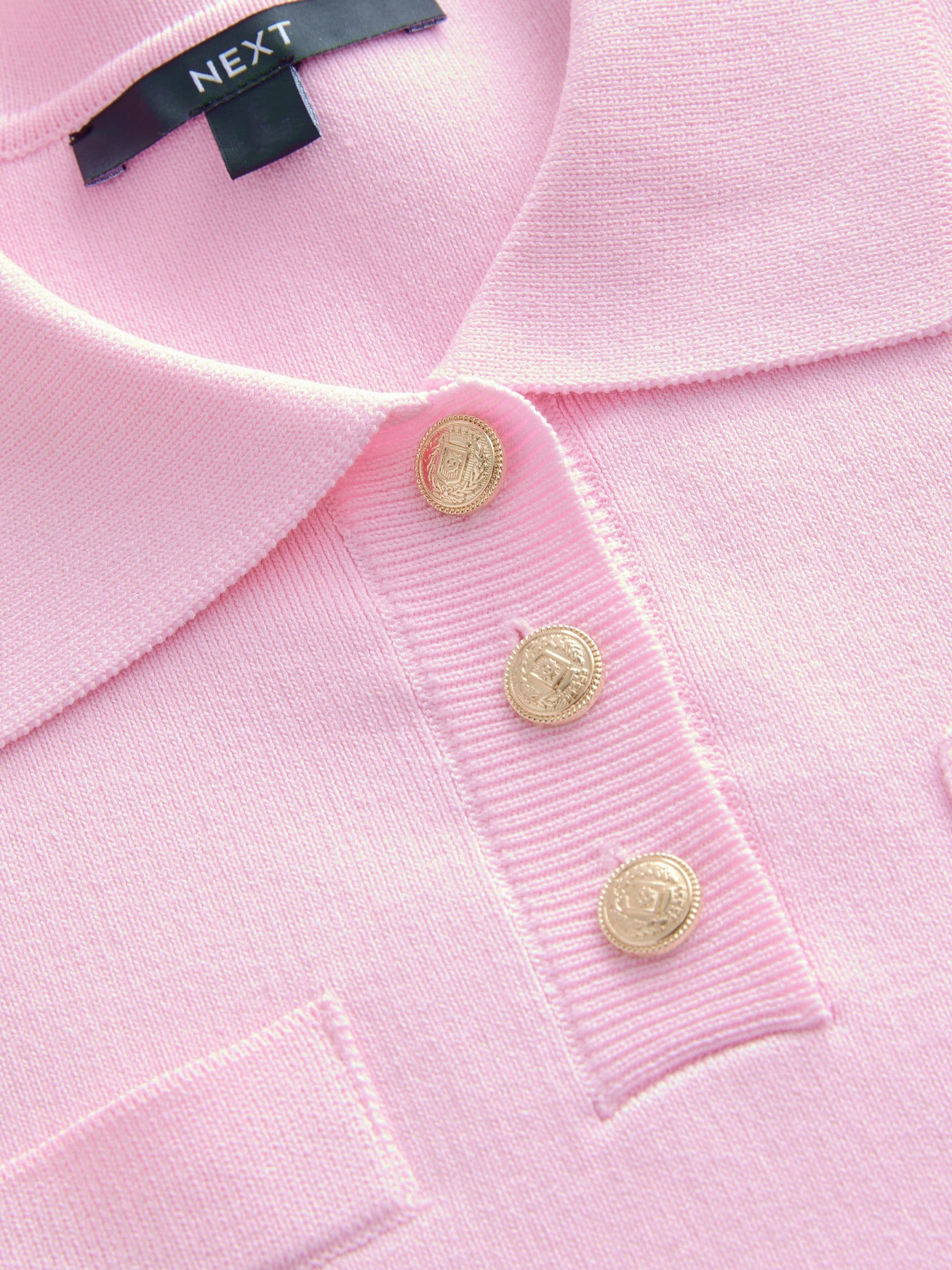 【激安大特価！】 Smart Bright Pink Buy Collared Next from T-Shirt Knitted トップス