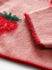 Pink Strawberry Patterned Knitted Crew Neck Jumper - Image 8 of 8