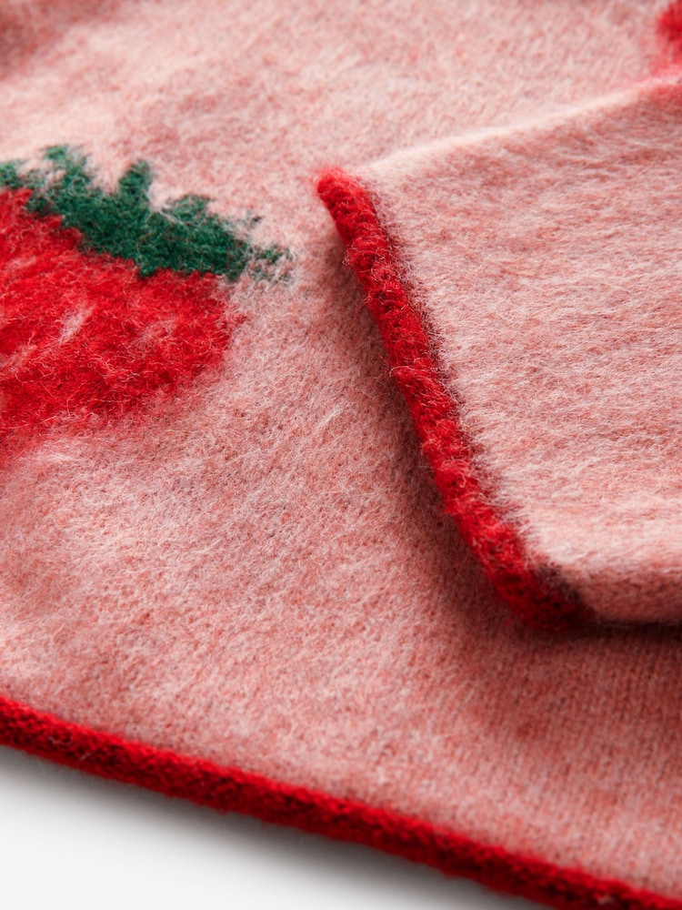 Pink Strawberry Patterned Knitted Crew Neck Jumper - Image 8 of 8