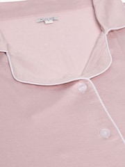 The Little Tailor Pink Soft Jersey LenzingTM EcoVeraTMButton Through Shorty Pyjamas Set - Image 11 of 12