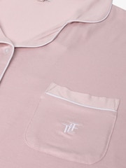 The Little Tailor Pink Soft Jersey LenzingTM EcoVeraTMButton Through Shorty Pyjamas Set - Image 12 of 12