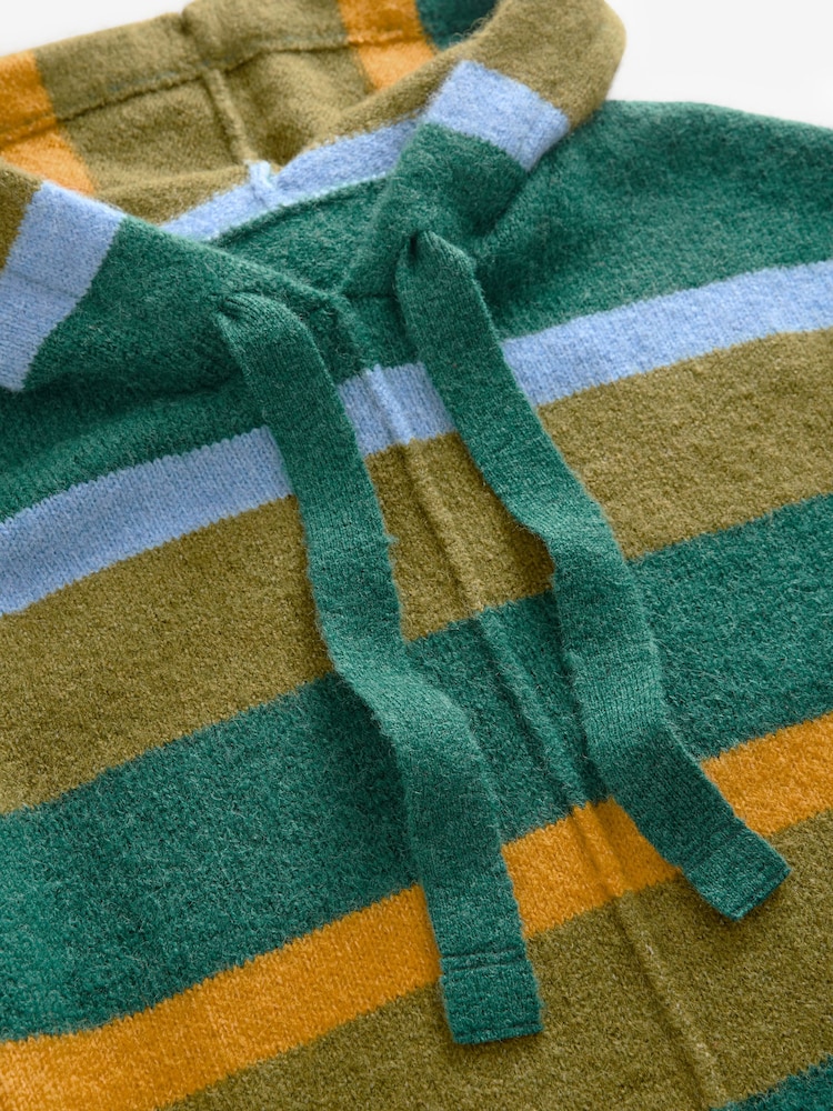 Green Relaxed Fit Oversized Knitted Hoodie Jumper - Image 7 of 9