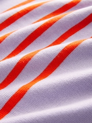 Lilac Orange Stripe Soft Touch Crew Neck Knitted Sweatshirt - Image 8 of 8