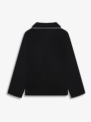 The Little Tailor Black Soft Jersey LenzingTM EcoVeraTM Button Through Relaxed Pyjamas Set - Image 3 of 9