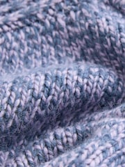 Blue Chambray Chunky Cuff Sleeve Crew Neck Jumper With Wool - Image 7 of 8