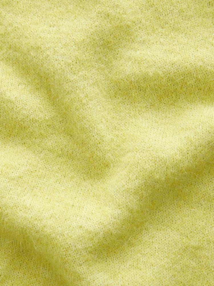 Green Lime Short Sleeve Crew Neck Knitted T-Shirt With Wool - Image 8 of 8