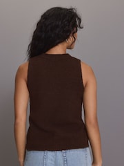 Brun - Débardeur en tricot à col rond - Image 4 de 7