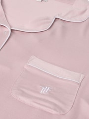 The Little Tailor Pink Soft Jersey LenzingTM EcoVeraTM Button Through Relaxed Pyjamas Set - Image 10 of 13