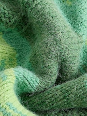 Green Bright Spacedye Stripe Knitted Jumper - Image 5 of 6