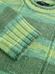 Green Bright Spacedye Stripe Knitted Jumper - Image 6 of 6