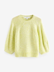 Yellow Twist Half Sleeve Crew Neck Jumper with Wool - Image 5 of 8