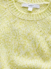Yellow Twist Half Sleeve Crew Neck Jumper with Wool - Image 6 of 8