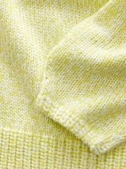 Yellow Twist Half Sleeve Crew Neck Jumper with Wool - Image 7 of 8