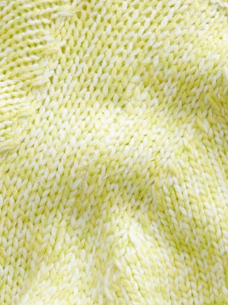 Yellow Twist Half Sleeve Crew Neck Jumper with Wool - Image 8 of 8