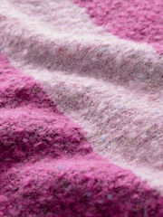 Pink Stripe Boucle Knitted Crew Neck Jumper with Wool - Image 8 of 8