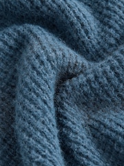 Blau - Strickpullover mit Kapuze und entspannter Passform - Bild 6 von 7