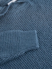 Blau - Strickpullover mit Kapuze und entspannter Passform - Bild 7 von 7