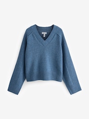 Blue Indigo Premium V-Neck Jumper - Image 6 of 8
