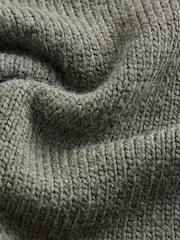 Green Khaki Scoop Neck Knitted Jumper with Wool - Image 7 of 8