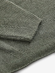 Green Khaki Scoop Neck Knitted Jumper with Wool - Image 8 of 8