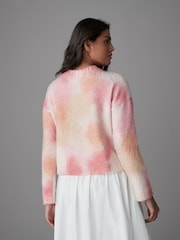 Pink Bright Soft Touch Long Sleeve Colourful Dyed Crew Neck Knitted Jumper - Image 4 of 8