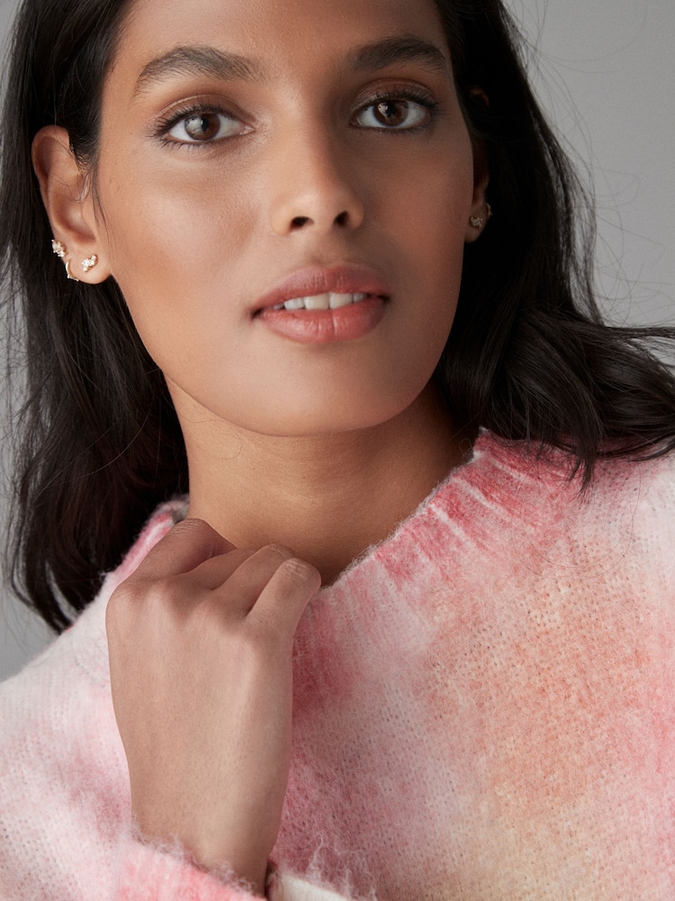 Pink Bright Soft Touch Long Sleeve Colourful Dyed Crew Neck Knitted Jumper - Image 5 of 8
