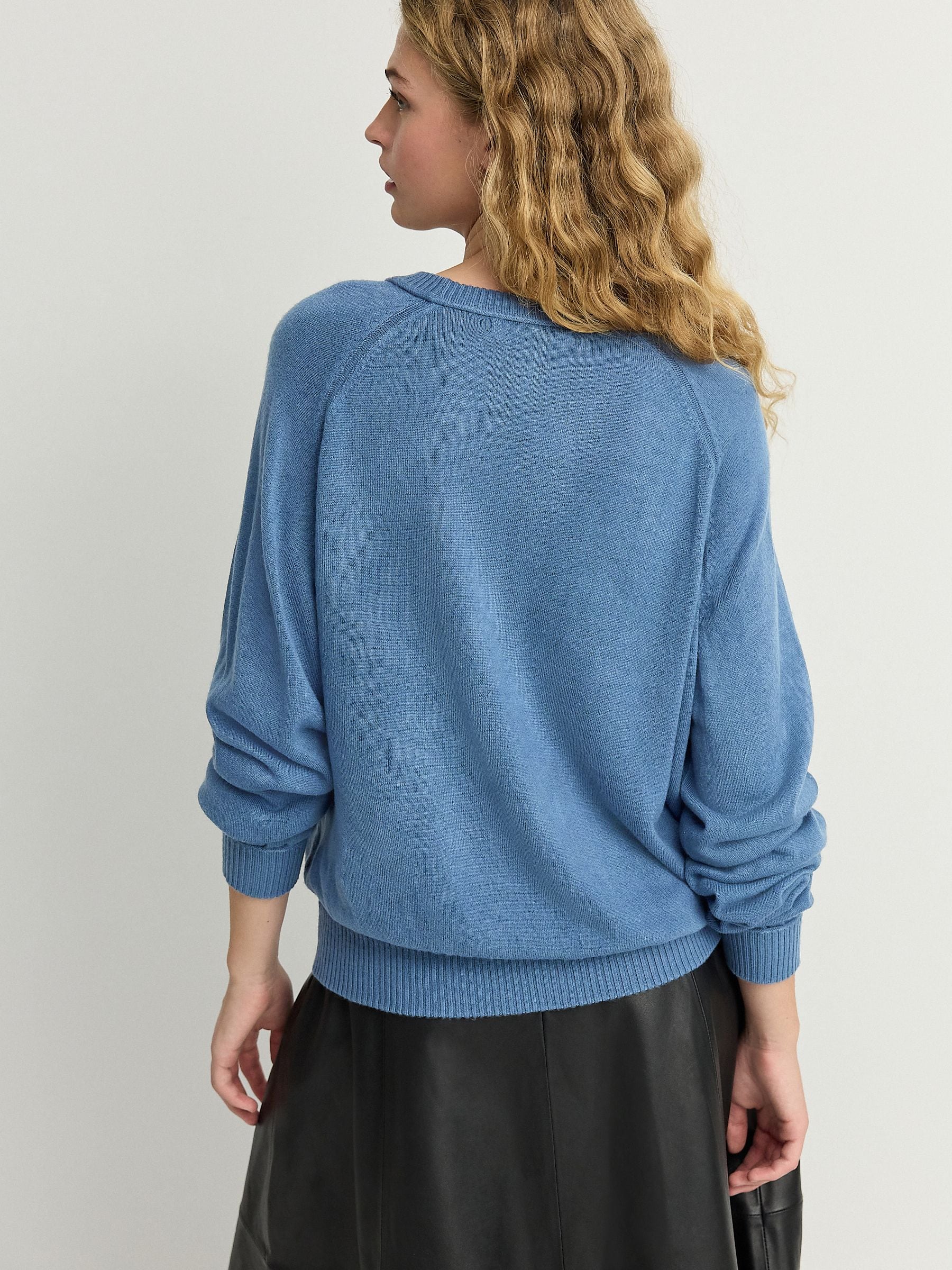 Buy Blue Chambray Soft Touch Crew Neck Knitted Sweatshirt