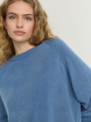 Blue Chambray Soft Touch Crew Neck Knitted Sweatshirt - Image 4 of 7