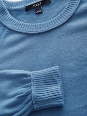 Blue Chambray Soft Touch Crew Neck Knitted Sweatshirt - Image 6 of 7