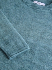 Blue Chambray Soft Touch Crew Neck Knitted Jumper with Alpaca - Image 6 of 6
