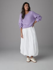 Purple Lilac Scoop Neck Knitted Jumper with Wool - Image 2 of 7
