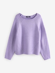 Purple Lilac Scoop Neck Knitted Jumper with Wool - Image 5 of 7