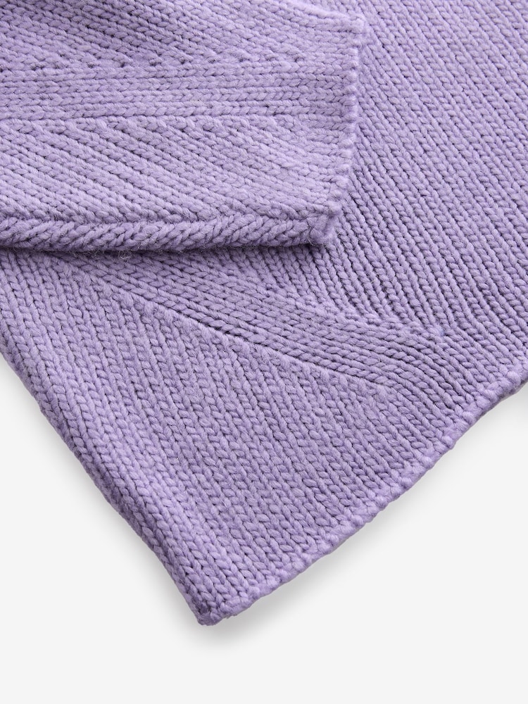 Purple Lilac Scoop Neck Knitted Jumper with Wool - Image 7 of 7