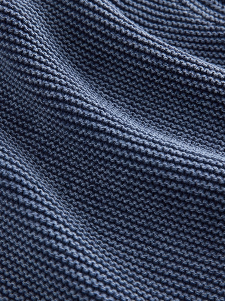 Ecru Washed Seam Detail Relaxed V-Neck 100% Cotton Jumper - Image 8 of 8