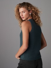 Bleu - Débardeur en tricot à col rond - Image 3 of 6