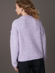 Purple Lilac Soft Touch Crew Neck Knitted Jumper with Wool - Image 3 of 6