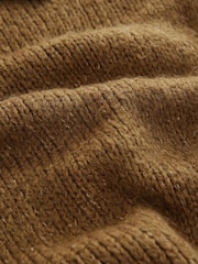 Green Olive Knitted Polo Jumper with Stitch Collar Detail - Image 8 of 8