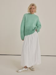 Green Mint Soft Touch Long Sleeve Colourful Dyed Crew Neck Knitted Jumper - Image 3 of 4