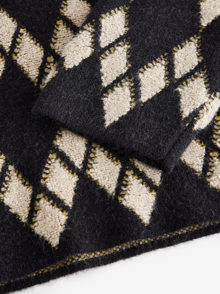 Black Argyle Pattern Knitted Jumper - Image 8 of 8
