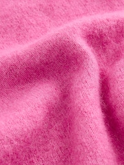 Pink Bright Short Sleeve Crew Neck Knitted T-Shirt With Wool - Image 6 of 7