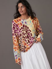 Animal Bright Soft Touch Pattern Knitted Cosy Crew Neck Jumper - Image 1 of 6