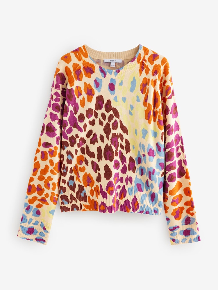 Animal Bright Soft Touch Pattern Knitted Cosy Crew Neck Jumper - Image 4 of 6