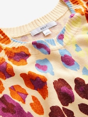 Animal Bright Soft Touch Pattern Knitted Cosy Crew Neck Jumper - Image 6 of 6